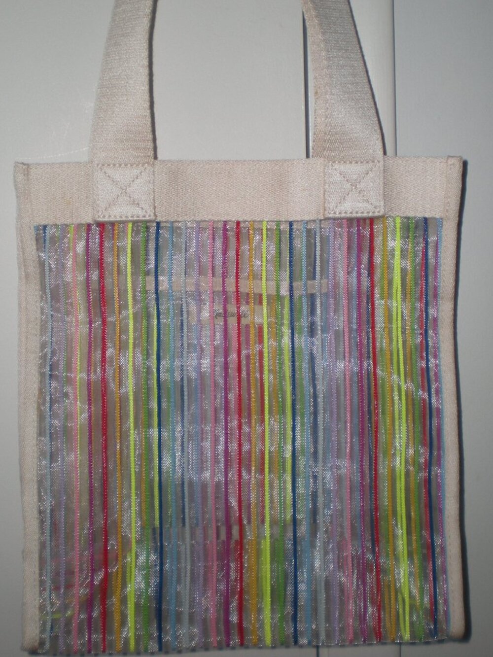 Madewell rainbow mesh tote bag